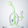 Unieke Mushroom Water Bong Heady Glass Bongs Hookahs Rig Ball Style Showerhead Perc Percolator 5 mm dik Groen Blue Hookah Oil Rigs Wax Dab 14 mm Joint Pipes