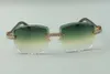 2021 ontwerpers zonnebril 3524023 XL diamanten geslepen lens natuurlijke hybride buffelhoorn tempels brilmaat 58-18-140mm249w