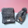 Gorros tejidos de invierno para mujer, conjunto de bufandas, gorros de ganchillo a la moda, cálidos y suaves, 5 colores, venta al por mayor, 2021