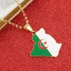 Algérie carte pendentif collier chaînes couleur or bijoux algériens femmes fille bijoux africains
