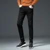 Prue Black Men Jeans Slim Elastic Italy Eagle Brand Autumn Fashion Business Trousers Male Classic Cotton Jeans Denim Pants 210318