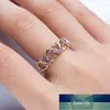 Huitan Band Ring with Love Heart Design Colorful CZ Pave Setting Silver Plated Best Christmas New Year Gift Rings for Women