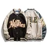 Большой размер вышивка бейсбольная куртка свободно пальто женская пара пара бомбардировщик унисекс хип-хоп уличная одежда 211014