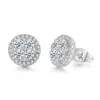 Mode unisexe 18 carats jaune blanc Rose plaqué or complet CZ boucles d'oreilles rondes pour hommes femmes beau cadeau