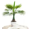40cm 8頭の熱帯ヤシの木の人工植物偽の鉢植えの木の枝絹の葉の小さなデスクトップの風景のための家のオフィスの装飾211104