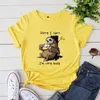 JCGO Frauen T-shirt Sommer Kurzarm Baumwolle Plus Größe S-5XL Nette Faul Faultier Drucken Lustige Casual O Hals Weibliche T-shirt tees Tops 210720