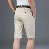 6 kleur casual shorts mannen 2021 zomer nieuwe rechte elastische zakelijke mode dunne korte broek mannelijk merk khaki beige zwarte marine H1210