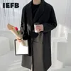 IEFB Корейский двухсторонний твидовый пальто Мужская средняя длина модный двойной с двойной с двойной с двойной стороной осенью зима утолщенная одежда двойной грудью 9Y4530 210524