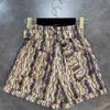 Deat lente zomer mode temperament casual slanke riem slang patroon krullen kleine vrouw hoge taille shorts sk600 210709