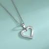 Ketten S925 Sterling Silber herzförmige Liebe Halskette Micro Inlay aushöhlen Europa und die Vereinigten Staaten Einfachheit Schmuck Anhänger