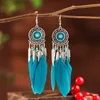 Bohème Gland Boucles D'oreilles Pour Les Femmes Dangle Longues Boucles D'oreilles Plume Boho Goutte Boucle D'oreille Perles Vintage Bijoux Brincos Oorbellen Cintres