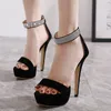 LTARTA 35 42 Large Size Women Party Sexy Platform Sandals Toe Crystal Heels 14 Cm Rhinestone High-Heel Sandals JXQ 210429