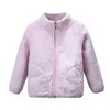 Girls' jackets for fall/winter foreign style jacket baby plus velvet warm cardigan coat thick P4573 210622
