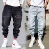 New Streetwear Hip Hop Cargo Pants Men's jeans Elástico Harun pant Joggers Calças No Outono e Primavera Masculino Pano