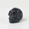 Preto Obsidian Quartz Skull Specimen Cura Reiki Rock Hand Figurine Esculpida