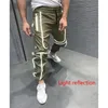 Moomphya Licht reflectiesstrepen joggt mannen broek snel drogende nacht rennende reflecterende lange magere broek heren voor heren