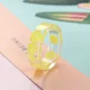 Anillo grueso acrílico de resina con diseño de frutas para mujer, anillos coloridos, regalos de joyería MKI