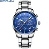 CRRJU Top Fashion Luxury brand watches men Fashion casual charm chronograph cool sport mens quartz wrist watch waterproof 30M 210517