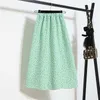 Summer Rokken Womens Vintage Floral Print Chiffon A-link Elastische Hoge Taille Casual Midi Clothes Jupe Plus Size 210629