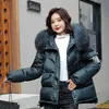 Damen Mode Feste Kurze Winterjacke Frauen Mit Kapuze Parka Warme Casual Große Pelz Oberbekleidung Mantel Weibliche Kleidung 211018