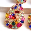 ZA Bunte Kristalle Tropfen Ohrringe Großhandel Feine Schmuck Zubehör Für Frauen Mode Trend Strass Ohrring