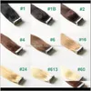 Color 1 60 In Human Invisible Remy 100G40Pieces Brazilian Double Sides Adhesive V20Iv Skin Weft Extension 6Dsrx