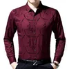 Moda maschile di marca Casual Business Slim Fit Camicia da uomo Camisa manica lunga floreale Camicie sociali Abbigliamento Jersey 8637 210721