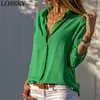 Frauen Weiße Blusen Basic Selling Button Solide Sommer Langarmhemd Weibliche Chiffon Damen Slim Kleidung Plus Size Tops 210323