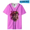 Zomer Mode Mannen Jersey Rood Wit Geel Multi 3D Print Korte Mouw Hip Hop Losse Tee Shirts Baseball T-shirt Cosplay Kostuum 043