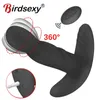 Nxy Sex Vibrators 360 градусов Массажер предстательной железы Вращающийся анальный вибратор силиконовые мужские задние заглушки ануса вибрирующая игрушка для мужчин G-SPOT стимулирование 1201