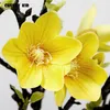 Dekoratif Çiçekler Çelenkler 10 adet! Toptan 3d Yüksek Simülasyon Gerçek Dokunmatik 5 Kafaları Manolya Yapay Çiçek Sahte Manolias Düğün
