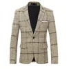 Mode Herren Casual Boutique Wollanzug / Herren Business Plaid Slim Fit Partykleid Blazer Jacke Mantel 220310