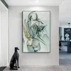 Dansende liefhebbers abstracte olieverfschilderijen afdrukken op canvas posters en prints vrouw terug moderne kunst foto's thuis wanddecoratie