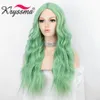 Groene pruik Lange golvende synthetische pruiken voor vrouwelijke body golvende pruiken voor Halloween Party Cosplay -pruiken Volledige machine gemaakt Hair Wigfactory Direct