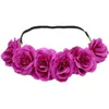 Vente chaude rose bandeau couronne cheveux arcs bohême à la main artificielle bord de mer fleur bandeau couronne mariage coiffure de mariée