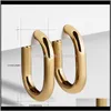 & Simple Big Geometric Hoop Stainless Steel Gold Color Circle Hie Earrings For Women Fashion Punk Jewelry Brincos Drop Delivery 2021 Jefuo
