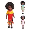 35cm Black African American Reborn Doll Full Silicone Vinyl Baby Dolls African Doll Pretty Girl Toy Bath Toy Gifts Dress UP Toys Q0910