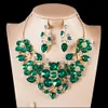 Crystal Statement Necklace örhängen Retro Indian Bridal Jewelry Set Women's Party Wedding Costor Accessories Gifts For Women