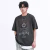 Män T Shirt Hip Hop Dark Streetwear Tshirt Skriv ut Harajuku Sommar Kortärmad T-shirt Bomull Toppar Oversize 210726