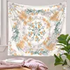 TABESTRYER Floral Tapestry Ornament Office Sketched Flower Plant Home Decor Handgjorda Dukduk Sovrum Vägg Hängande Fällande Present Rektangel