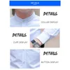 BROWON Brand Men Shirts Business Long Sleeve Stand Collar Cotton Male Shirt Slim Fit Designs Men's Fahion 220217