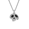 Män Skull Icy Charm Zircon Diamond Zirconia Hängsmycke Kedja Halsband för Hip Hop Smycken