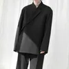 Style Yamamoto Ultra lâche Dark Simple Simple Double Boitant irrégulier ASYMETRICAL Personnalité costume veste Men039S Suit Blazers8214240