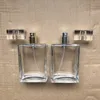 luxury rectangle clear empty square glass perfume spray bottles pump 30ml 50ml 100ml