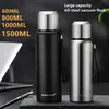 Termos ze stali nierdzewnej Flask próżniowy Odkryty Przenośny Car Coffee Bottle Butelka Filtr linowy Izolowany 600 / 800/1000 / 1500ml 211109