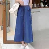 Plus Size Loose Women Jeans Casual High Waist Straight Denim Trouser Thin Korean Pantalon with Blue Bow 10252 210510