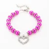 Imitacja Pearl Rhinestone Wisiorki Cute Dog Obrorze Naszyjnik Kołnierz Pet Collar Akcesoria Biżuteria Neck Chain dla małych psów Duże koty