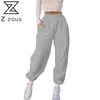 Frauen Hosen Capris Lose Casual S Cargo Hause Tragen Plüsch Hosen Sport Hohe Taille Lange 210524