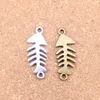 61pcs Antique Silver Bronze Plated fish bone connector Charms Pendant DIY Necklace Bracelet Bangle Findings 31*12mm