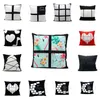 New Blank Sublimation Pillow Case 11 Styles 40*40cm Grid Heat Transfer Throw Cushion Cover Home Christmas Halloween Sofa Pillowcases ZZA3373